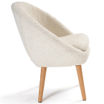 Кресло на деревянных ножках с обивкой из ткани букле Aldo Boucle Armchair варинант исполнения - 3 | Loft Concept в Нижнем Новгороде