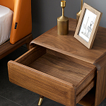 Прикроватная деревянная тумба с ящиком и нишей для хранения Moon Walnut Furniture варинант исполнения - 2 | Loft Concept в Нижнем Новгороде