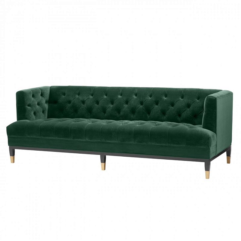 Диван Eichholtz Sofa Castelle dark green Зеленый Латунь Черный в Нижнем Новгороде | Loft Concept 