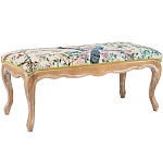 Банкетка из массива бука с цветочным принтом Beige Chinoiserie Garden Banquette варинант исполнения - 1 | Loft Concept в Нижнем Новгороде