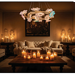 Люстра круглая на золотом каркасе с цветочным декором Miscellaneous herbs варинант исполнения - 7 | Loft Concept в Нижнем Новгороде