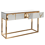 Консоль с ящиками зеркальная с золотым декором Gold Painted Mirror Console варинант исполнения - 2 | Loft Concept в Нижнем Новгороде