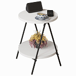 Стол приставной с 2-мя круглыми белыми столешницами ESSEL SIDE TABLE WHITE варинант исполнения - 1 | Loft Concept в Нижнем Новгороде