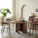 Стол обеденный круглый с двойной столешницей Walnut Wood Table варинант исполнения - 2 | Loft Concept в Нижнем Новгороде