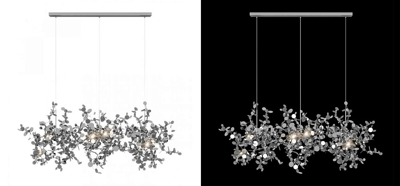 Люстра Terzani Argent Suspension Linear Silver длина 85 см Люстра Terzani Argent Suspension Linear Silver длина 85 см - Loft-Concept в Нижнем Новгороде