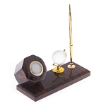 Настольный письменный набор с глобусом и ручкой из натурального обсидиана World Globe варинант исполнения - 2 | Loft Concept в Нижнем Новгороде