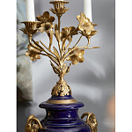 Подсвечник из темно-синего фарфора с бронзовыми элементами и цветами Eden Garden варинант исполнения - 5 | Loft Concept в Нижнем Новгороде