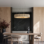 Люстра круглая из толстых деревянных реек Natural Style варинант исполнения - 4 | Loft Concept в Нижнем Новгороде