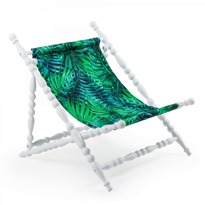 Стул Seletti Heritage Foldable Deckchair Leave white Белый Зеленый в Нижнем Новгороде | Loft Concept 