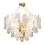 Люстра с многослойным эффектом из овальных элементов из непрозрачного стекла Conformation варинант исполнения - 4 | Loft Concept в Нижнем Новгороде