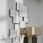 Золотое зеркальное панно из зеркальных квадратов Overlapping варинант исполнения - 2 | Loft Concept в Нижнем Новгороде