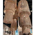 Люстра круглая трехъярусная из бахромы Milk Gradient Braided Fringe варинант исполнения - 5 | Loft Concept в Нижнем Новгороде