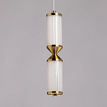 Подвесной светильник с двумя белыми рифлеными цилиндрическими плафонами Golden Swirl варинант исполнения - 4 | Loft Concept в Нижнем Новгороде