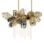 Люстра подвесная с 22-мя гранёными стеклянными плафонами с вертикальными подвесками Gilded Mirage  варинант исполнения - 7 | Loft Concept в Нижнем Новгороде