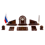 Настольный письменный набор с часами из природного камня обсидиана  Contract Extended варинант исполнения - 1 | Loft Concept в Нижнем Новгороде