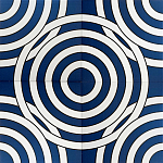 Дизайнерская плитка с узором Круги синяя варинант исполнения - 1 | Loft Concept в Нижнем Новгороде