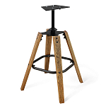 Барный стул со спинкой и подлокотниками на 4-х коричневых деревянных ножках Бежевый Велюр Ava Charm варинант исполнения - 6 | Loft Concept в Нижнем Новгороде