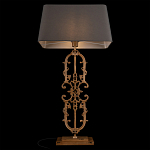 Настольная лампа на ажурном чугунном основании с тканевым серым абажуром Openwork Lamp варинант исполнения - 4 | Loft Concept в Нижнем Новгороде