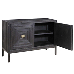 Тумба черная из дерева двухдверная Geometric Double Door Nightstand варинант исполнения - 1 | Loft Concept в Нижнем Новгороде