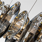 Люстра подвесная с овальными подвесками из стекла дымчатого цвета Harlow Crystal Round варинант исполнения - 5 | Loft Concept в Нижнем Новгороде