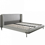 Кровать двуспальная серая с мягким изголовьем из экокожи и ткани Modern Look варинант исполнения - 2 | Loft Concept в Нижнем Новгороде