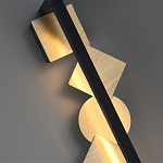 Бра вертикальное черного цвета с золотыми кругами и квадратами Gravyura варинант исполнения - 2 | Loft Concept в Нижнем Новгороде