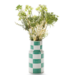 Ваза из фаянса Brighter than the Stars с шахматным принтом бирюзового цвета  варинант исполнения - 3 | Loft Concept в Нижнем Новгороде