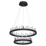 Люстра с двумя кольцами черного цвета с хрустальными элементами QUARTZ CRYSTAL варинант исполнения - 2 | Loft Concept в Нижнем Новгороде