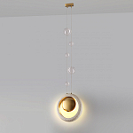 Подвесной светильник с бежевым текстурным кольцом и латунным шаром в центре Tactile  варинант исполнения - 5 | Loft Concept в Нижнем Новгороде