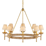 Люстра из кованого железа с отделкой плетеной веревкой и сусальным золотом Parisian Style варинант исполнения - 1 | Loft Concept в Нижнем Новгороде