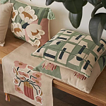 Подушка декоративная зеленого цвета с геометрическим рисунком Divine Abstractions варинант исполнения - 7 | Loft Concept в Нижнем Новгороде