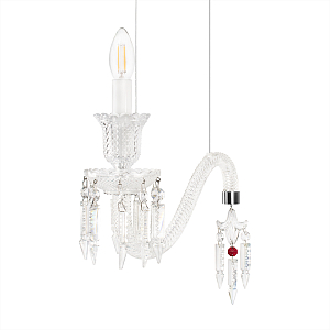 Подвесной светильник стеклянный в виде канделябра Curved Glass Chandelier