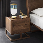 Прикроватный деревянный столик с 2-мя ящиками Moon Walnut Furniture варинант исполнения - 1 | Loft Concept в Нижнем Новгороде