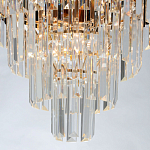 Люстра из черного металла с многоярусными подвесками из прозрачного хрусталя на золотой цепи Empire Black Chandelier Crystal варинант исполнения - 7 | Loft Concept в Нижнем Новгороде