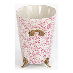 Кашпо из белого фарфора с розовым цветочным орнаментом Eden Garden варинант исполнения - 3 | Loft Concept в Нижнем Новгороде