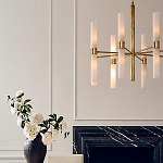 Люстра золотая с 16-ю тонкими цилиндрическими плафонами Shoulders варинант исполнения - 3 | Loft Concept в Нижнем Новгороде