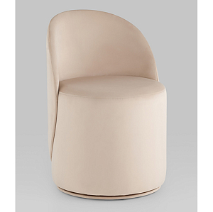 Пуф Loreen со спинкой вращающийся велюр молочный