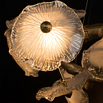 Люстра подвесная круглая с ветвистыми бронзовыми элементами и стеклянными рифлеными дисками Textured Glass Chandelier варинант исполнения - 5 | Loft Concept в Нижнем Новгороде