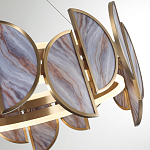 Люстра круглая с полукруглыми плафонами из искусственного алебастра в бронзовой оправе Marbella варинант исполнения - 4 | Loft Concept в Нижнем Новгороде