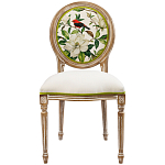 Стул бежевый из натурального бука с изображением птиц и цветов Blooming Red Birds варинант исполнения - 1 | Loft Concept в Нижнем Новгороде