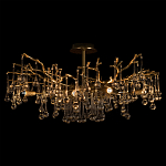 Потолочная люстра в виде ветвей деревьев золотого цвета с прозрачными подвесками-каплями Droplet Chandelier варинант исполнения - 2 | Loft Concept в Нижнем Новгороде