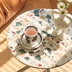 Дизайнерский журнальный стол с круглой столешницей на изогнутых стальных ножках Obafaby варинант исполнения - 3 | Loft Concept в Нижнем Новгороде