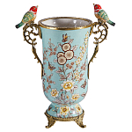 Ваза с двумя птичками из фарфора с бронзовыми элементами Garden of Eden варинант исполнения - 1 | Loft Concept в Нижнем Новгороде