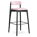 Барный стул из массива ясеня с обивкой из рогожки Elegant Ash Shape варинант исполнения - 1 | Loft Concept в Нижнем Новгороде