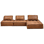 Модульное коричневое кожаное кресло Caron Leather Armchair варинант исполнения - 5 | Loft Concept в Нижнем Новгороде