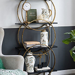 Ваза белая с крышкой с рисунком зеленых и золотых листьев 40 см Chinoiserie Ceramics варинант исполнения - 3 | Loft Concept в Нижнем Новгороде