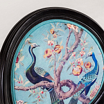 Полукресло из массива бука бирюзовое с изображением птиц и цветов Turquoise Chinoiserie Garden Chair варинант исполнения - 5 | Loft Concept в Нижнем Новгороде