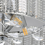 Люстра круглая на цепи цвета хром с прозрачными рельефными хрустальными пластинами Textured Glass Chandelier варинант исполнения - 4 | Loft Concept в Нижнем Новгороде