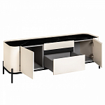 ТВ-тумба белая с чёрной столешницей с 2-мя дверками и ящиком San Marco варинант исполнения - 2 | Loft Concept в Нижнем Новгороде