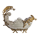 Чаша для фруктов из фарфора бронзовыми фигурками леопардов Eden Garden варинант исполнения - 3 | Loft Concept в Нижнем Новгороде